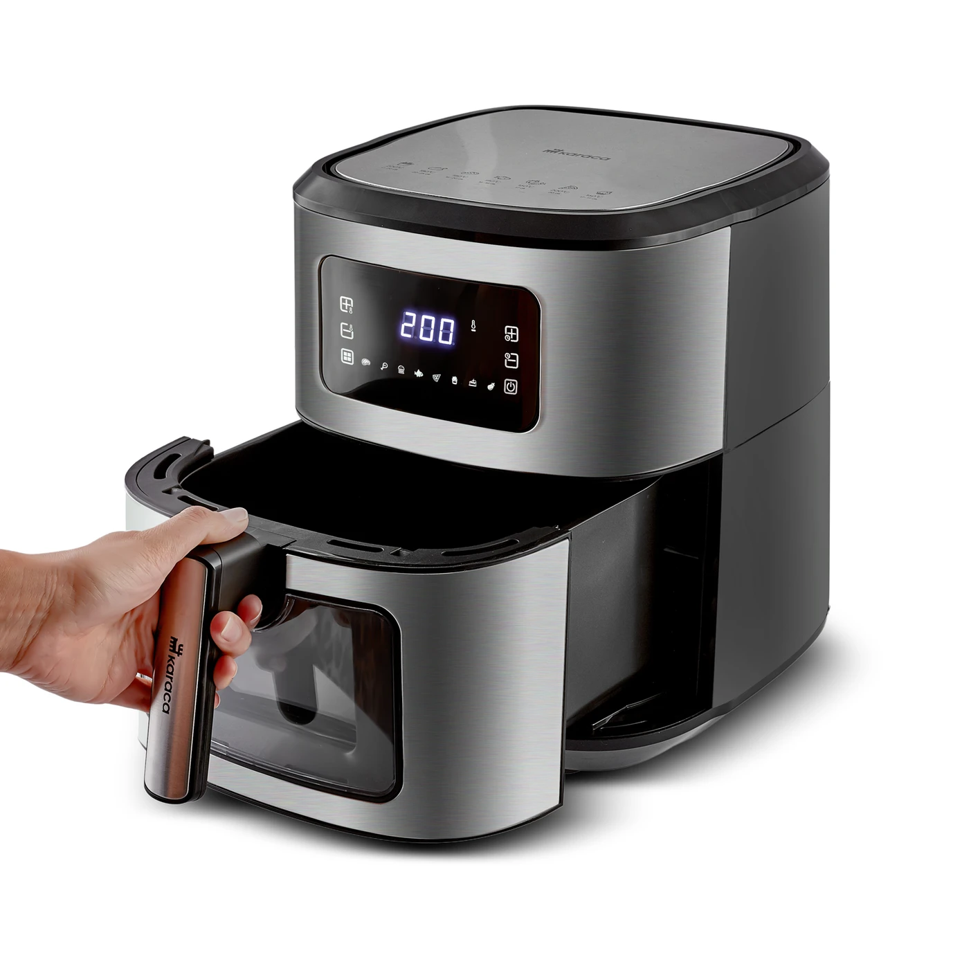 Multifry XXL, Airfryer with Digital Glass Window, 6.5L, Inox