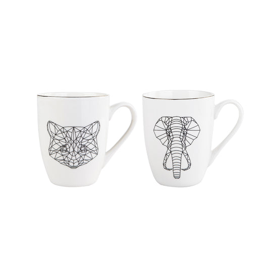 Karaca Draft Cat 2 Piece Mug