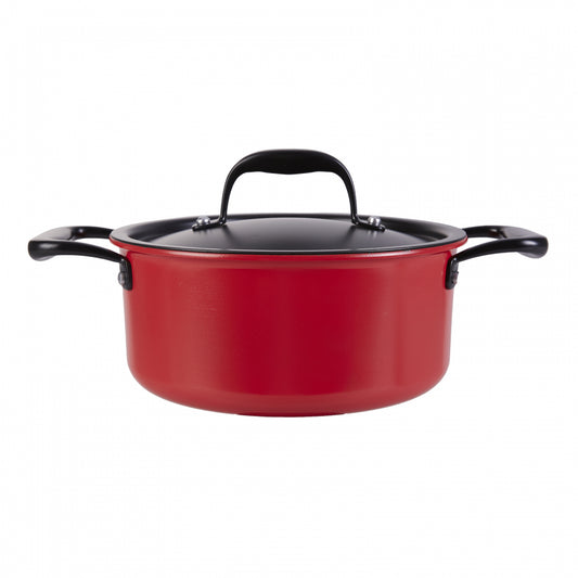 Karaca BioDiamond Pro Non-Stick Induction Cookware Set, 4 Piece, Red Black