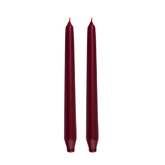 2 Piece Candle, 24cm, Burgundy