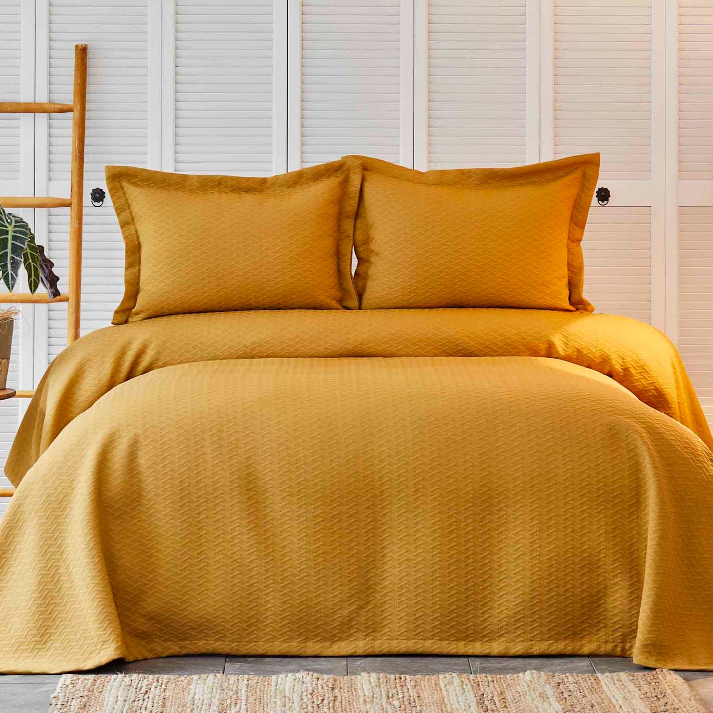 Charm Bold, Bedspread Set, Single, Mustard