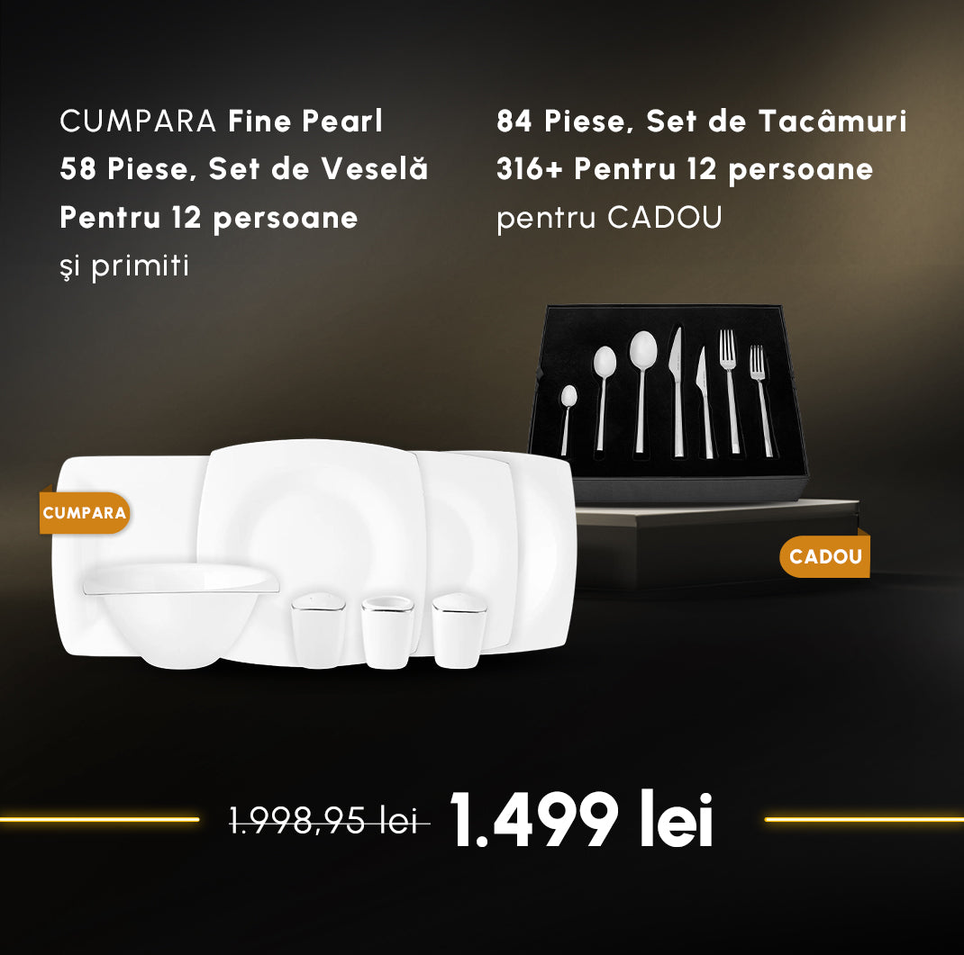 BUY Fine Pearl 58 Piece Dinner Set for 12 People  GET 84 Piece 316+ Stainless Steel Cutlery Set for 12 People FOR FREE