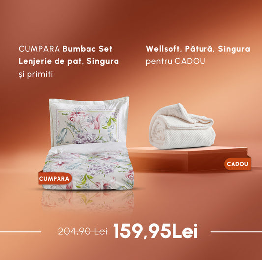 BUY Cotton Duvet Cover Set, Single GET Wellsoft, Single Blanket FOR FREE